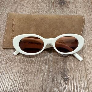 AUTHENTIC NWOT Palm Angels Peri004 0160 White with Brown Lens